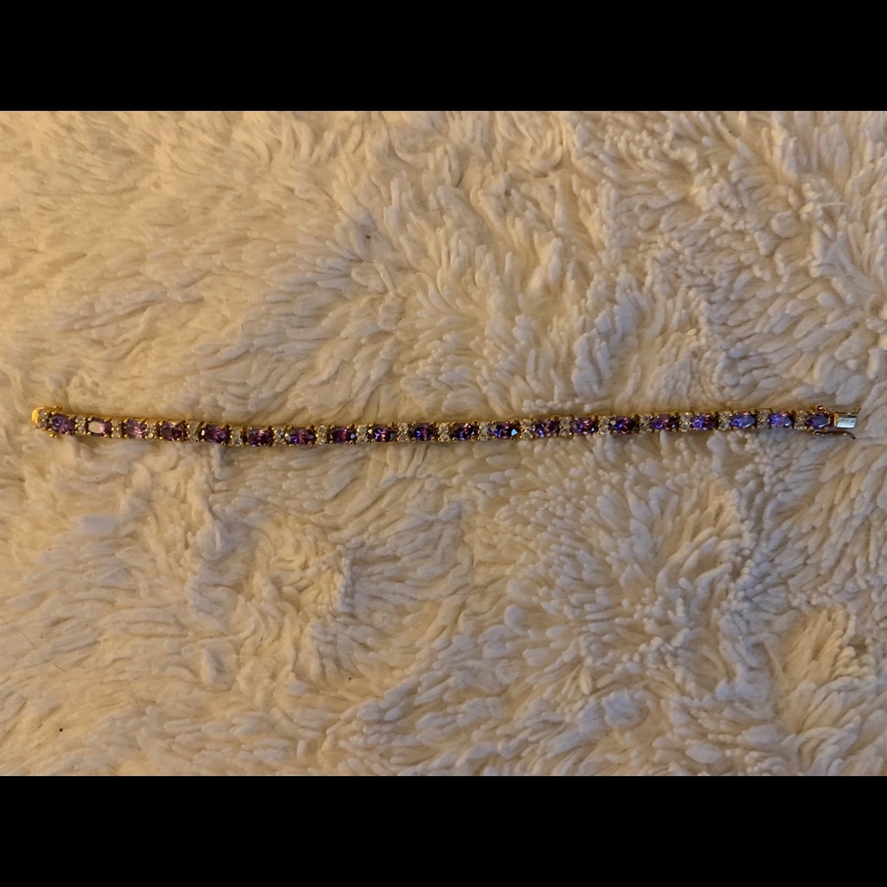Amethyst Semi-Precious Stone Tennis Bracelet